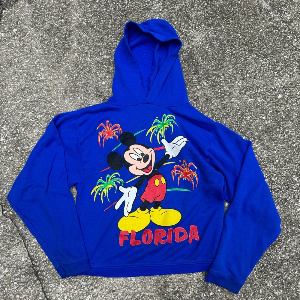 Vintage Mickey Mouse Florida Hoodie Blue Kids Mickey's  Kids 90s Youth 6-8